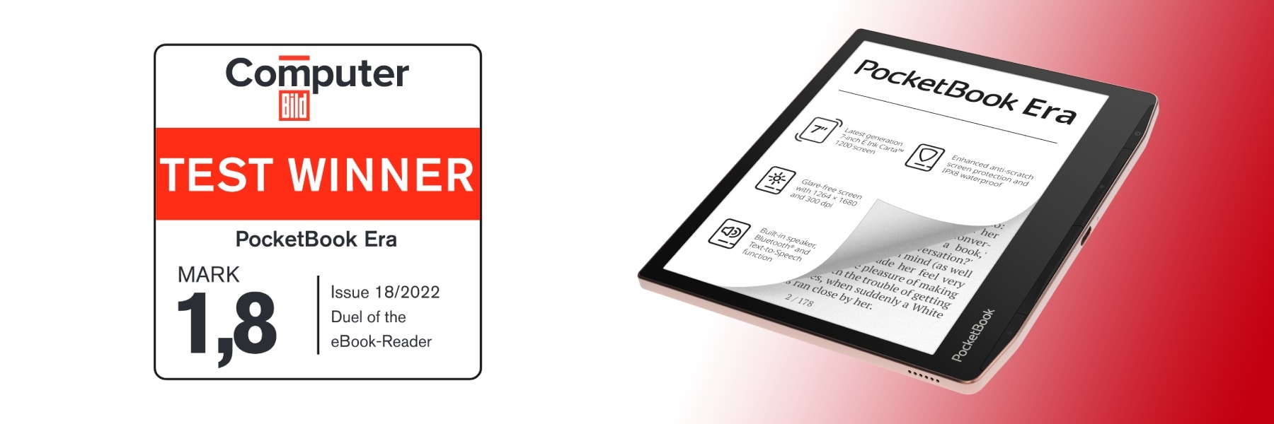 PocketBook Era è il vincitore dell’importante test sugli e-reader condotto da Computer Bild