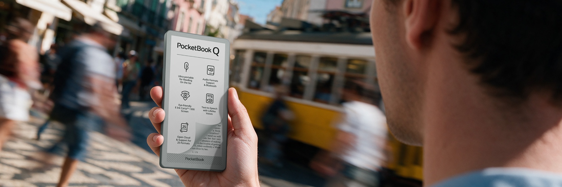 Der E-Reader „PocketBook Q“ im Handyformat auf der IFA 2026: Komfort immer griffbereit für Digital Detox, Lesen und Hörgenuss
